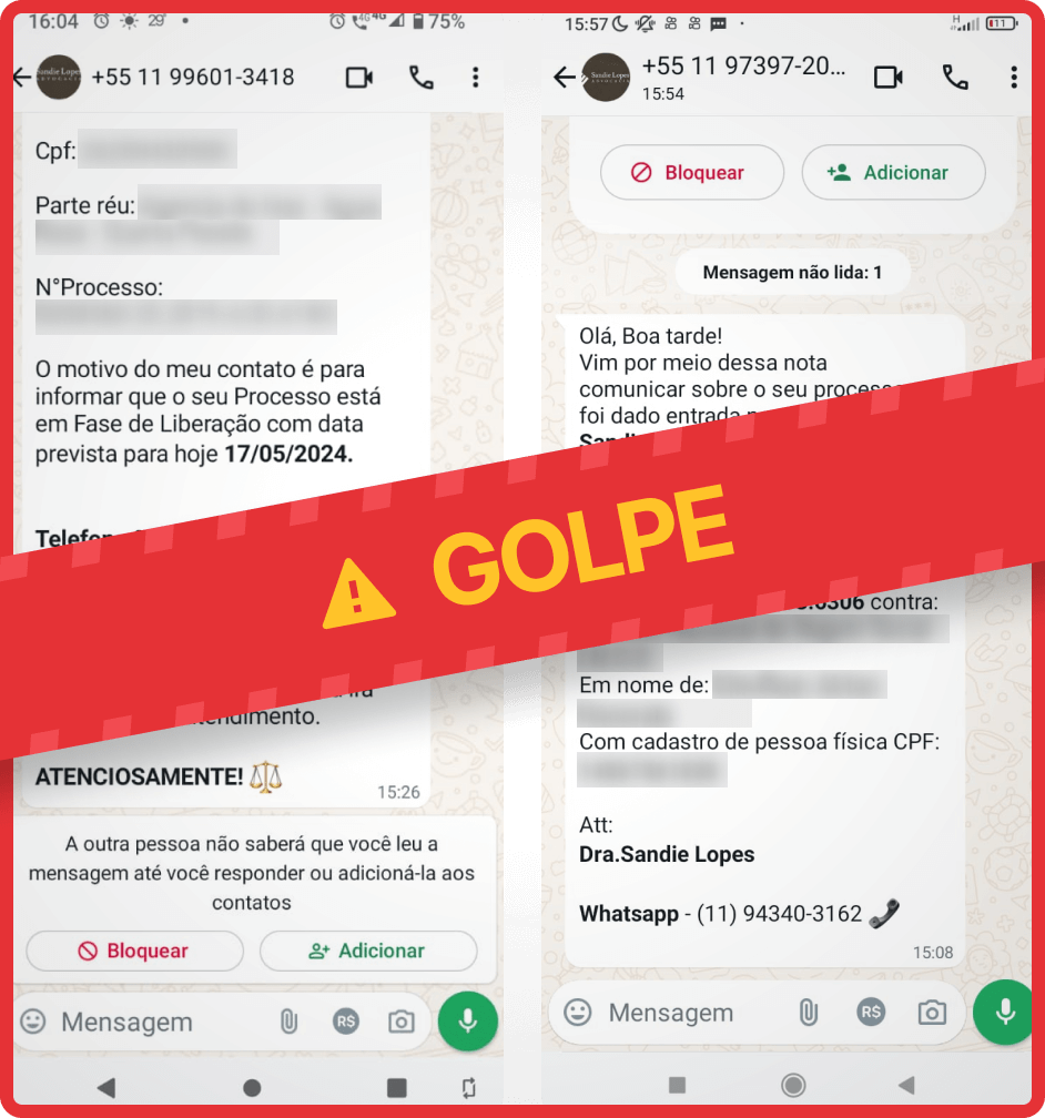 Alerta de Fraude - Sandie Lopes
